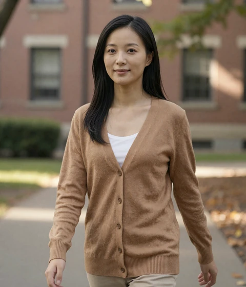 Mei, a verified member on a university campus admiring army men on our army dating community
