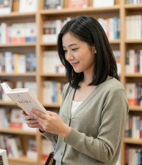 Sora, a verified woman in a bookstore interested in navy singles on our sailor dating site
